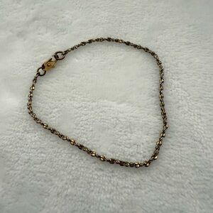Vintage Rope Chain Bracelet Gold Tone U.S. Pat. Clasp Retro Jewelry